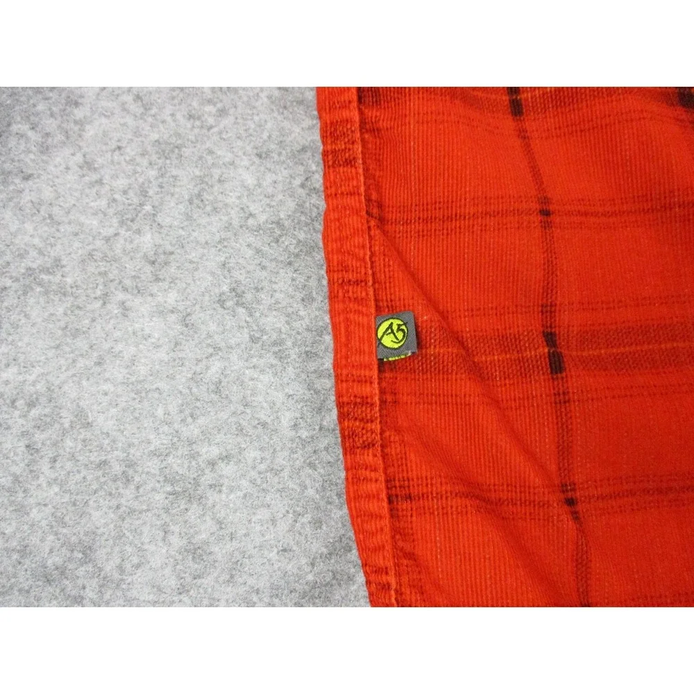 North Face Shirt Mens Extra Large Orange A5 Series Plaid Flannel Button Up Hike